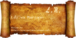 Léva Mariann névjegykártya
