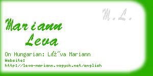 mariann leva business card